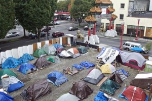 Campamentos de homeless en ciudades de Estados Unidos