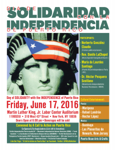Dia Solidaridad Independencia PR en NYC