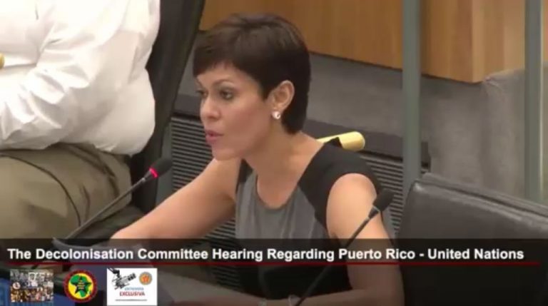 María de Lourdes Santiago ante Comité de Descolonización de Puerto Rico en la ONU
