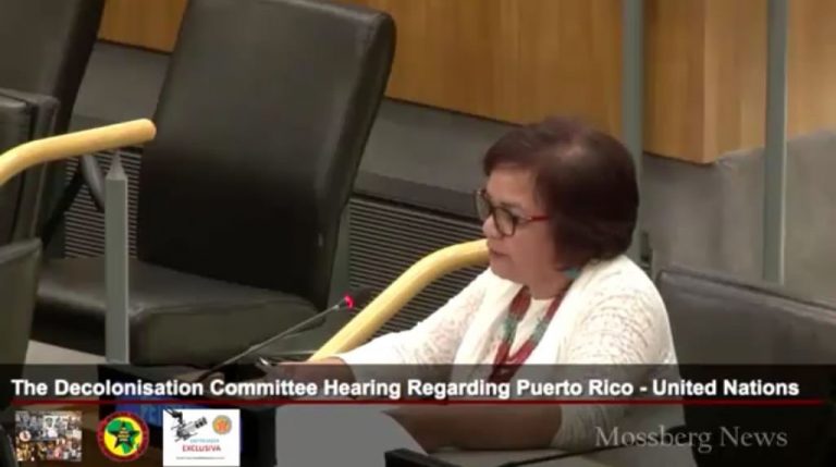 María De Lourdes Martínez Avilés ante el Comité de Descolonización de Puerto Rico ONU
