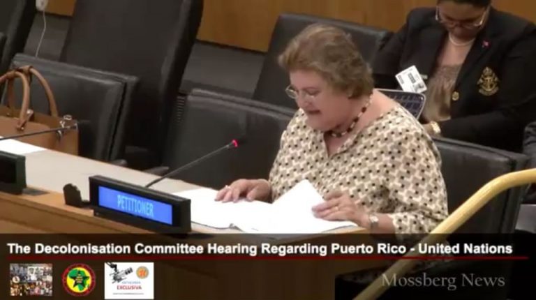 Gladis Escalona de Motta ante el Comité de Descolonización de Puerto Rico ONU