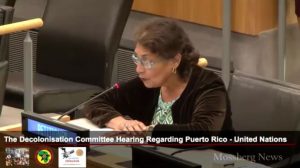Gloria Quiñones ante el Comité de Descolonización de Puerto Rico ONU