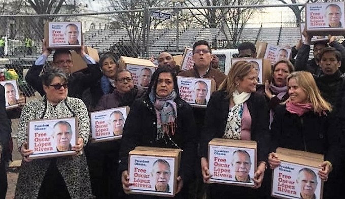 Protesta Oscar López Rivera, Día de Hostos, en Washington, DC