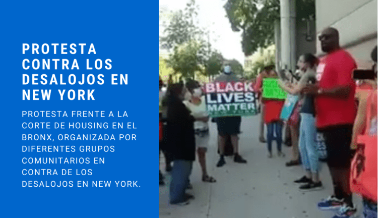 Video: Protesta contra los desalojos en Nueva York. Agosto 10, 2020
