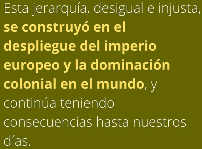 La jerarquía de dominación colonial