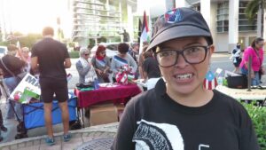 ENTREVISTA A SOLIMAR ORTIZ SOBRE DEMOSTRACIÓN EN APOYO A PALESTINA, FRENTE AL CONSULADO DE ISRAEL