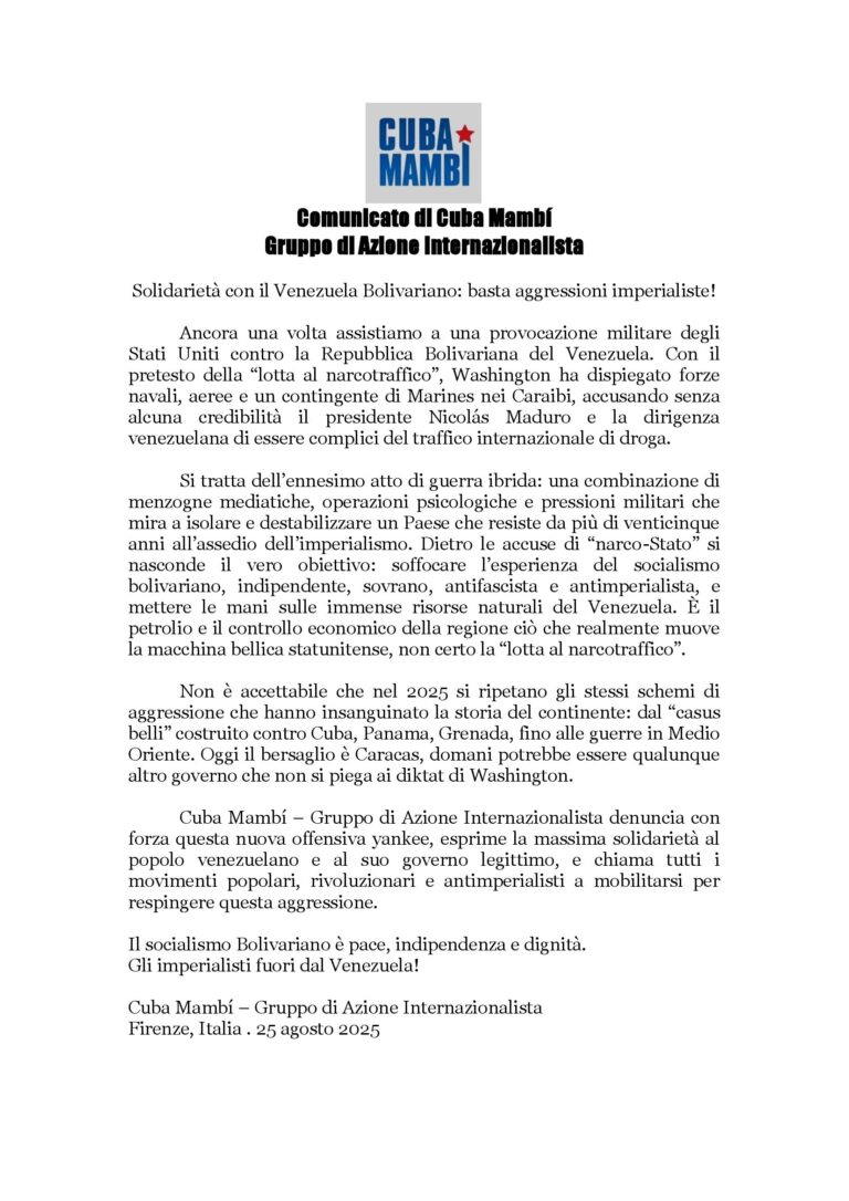 Comunicato di Cuba Mambí