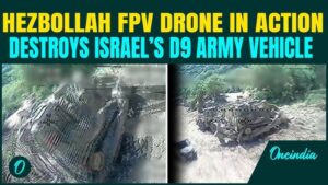 RAW Footage: Hezbollah FPV Drone BOMBS Israeli Base; Engineering Car D9 Vehicle DESTROYED on Cam…