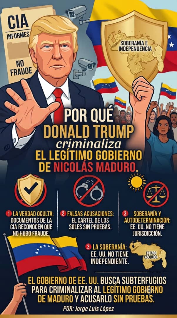 Entre el subterfugio y la soberanía: El discurso de Trump y la criminalización del legítimo gobierno del Presidente Nicolás Maduro